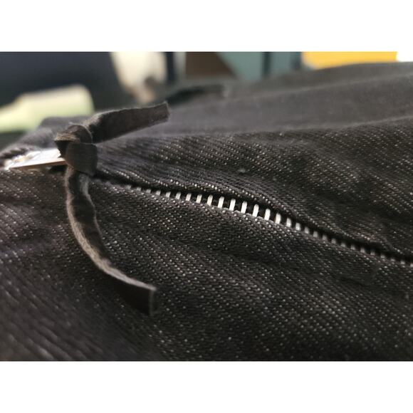 HUK.A.POO Vintage Jeans Jacket Men's Leather trimmed moto grunge RARE - Picture 5 of 9